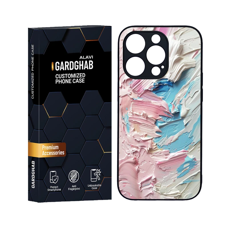 کاور گارد قاب علوی مدل دورژله ای هنری مناسب برای گوشی موبایل اپل iPhone 14 Pro