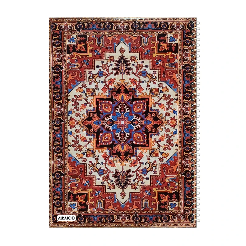 دفتر مشق 50 برگ آلبالو طرح فرش ایرانی کد 2248