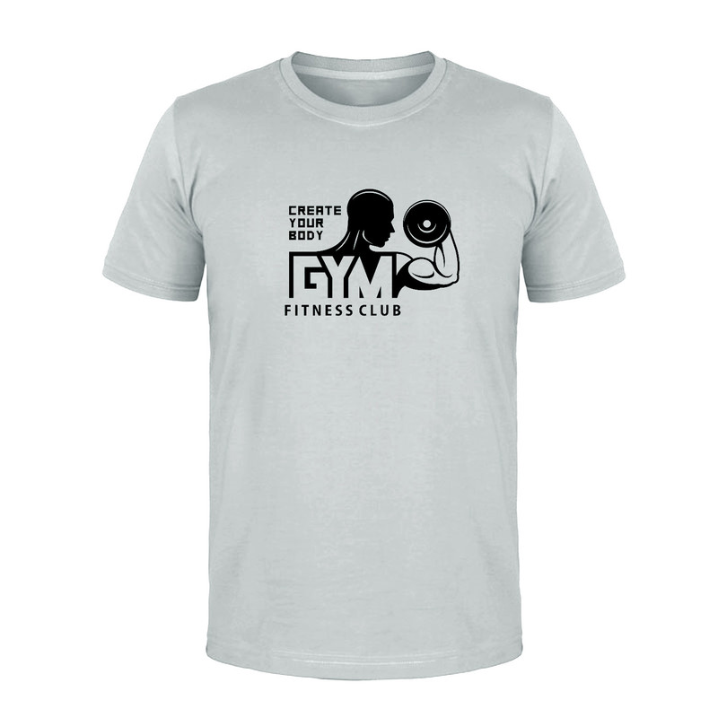 تی شرت آستین کوتاه مردانه مدل GYM کد L31 رنگ طوسی
