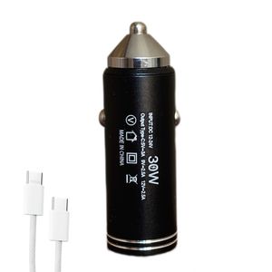 شارژر فندکی 30 وات اچ تی ام مدل c23 به همراه کابل USB-C