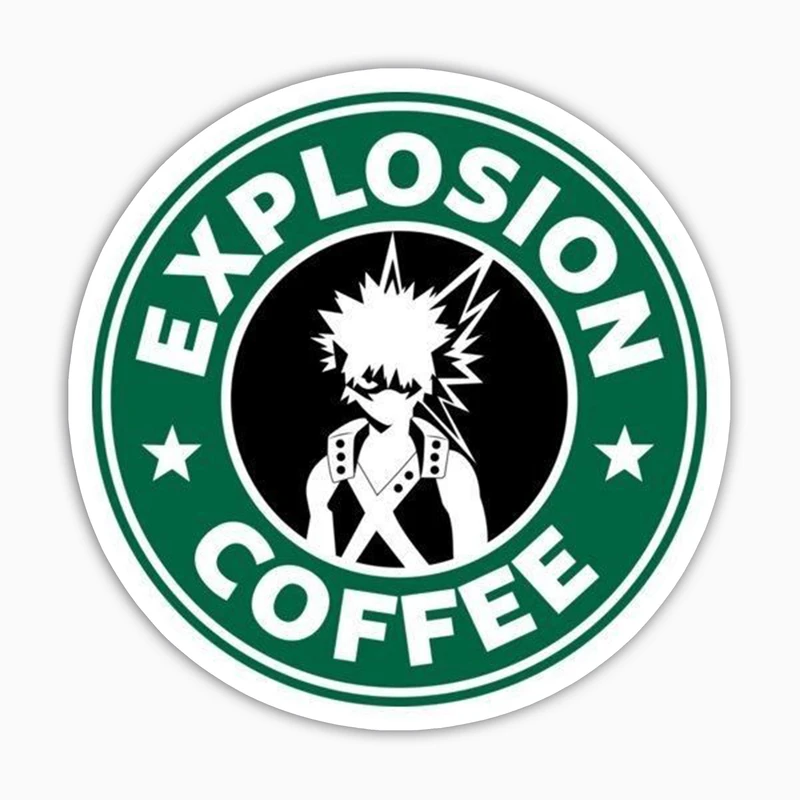 استیکر لپ تاپ و موبایل بووم طرح انیمه My Hero Academy مدل Bakugo Coffee کد BG37 