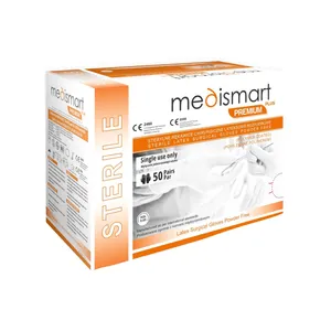 دستکش جراحی پودری مدی اسمارت مدل 50 سایز کوچک بسته 50 عددی