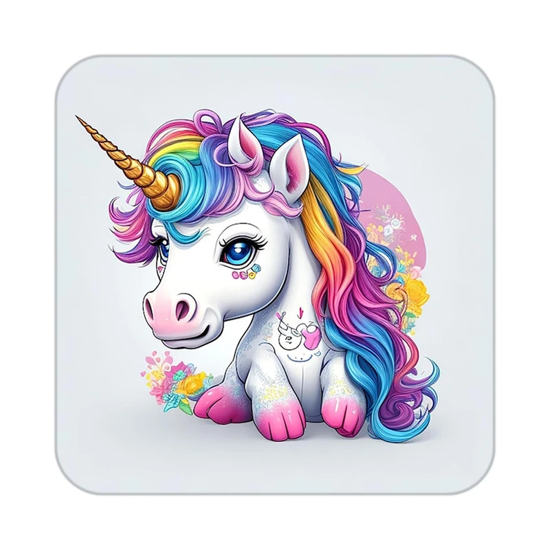 زیر لیوانی کاکتی طرح اسب تک شاخ و یونیکورن مدل mp33226