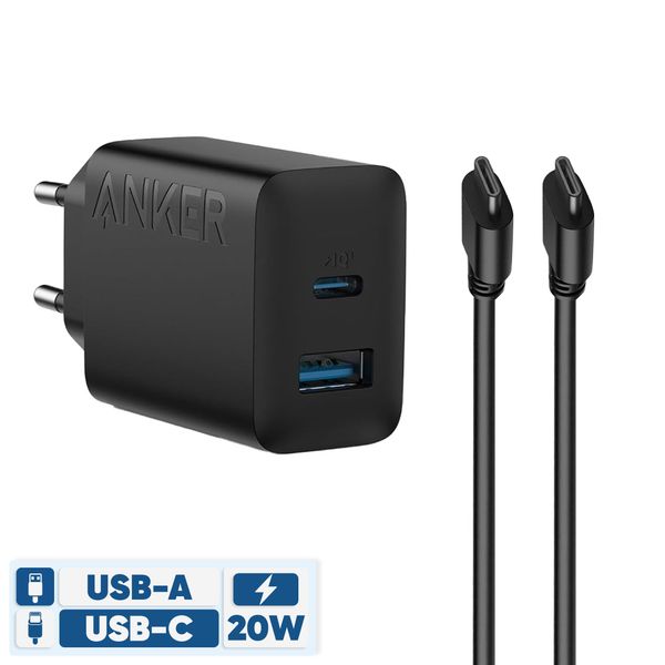 شارژر دیواری 20 وات انکر مدل B2348 به همراه کابل USB-C به طول 1.5 متر	