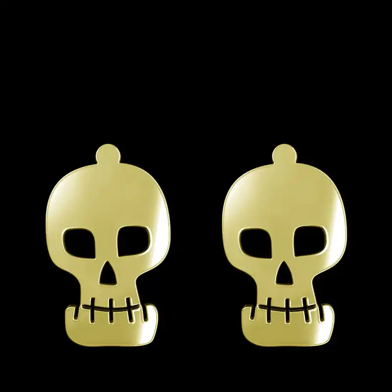 گوشواره طلا 18 عیار زنانه مدوپد مدل جمجمه کد GA1-15725
