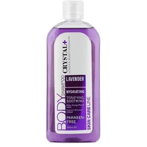 شامپو بدن کریستال مدل Lavender با رایحه اسطوخودوس مناسب برای انواع پوست حجم 400 میلی لیتر