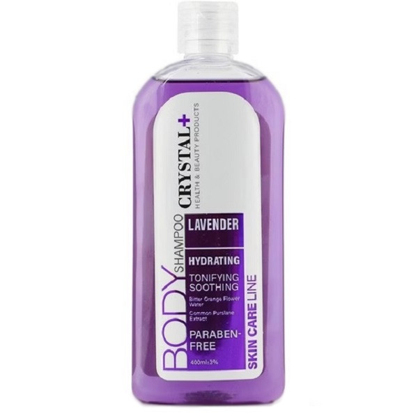 شامپو بدن کریستال مدل Lavender با رایحه اسطوخودوس مناسب برای انواع پوست حجم 400 میلی لیتر