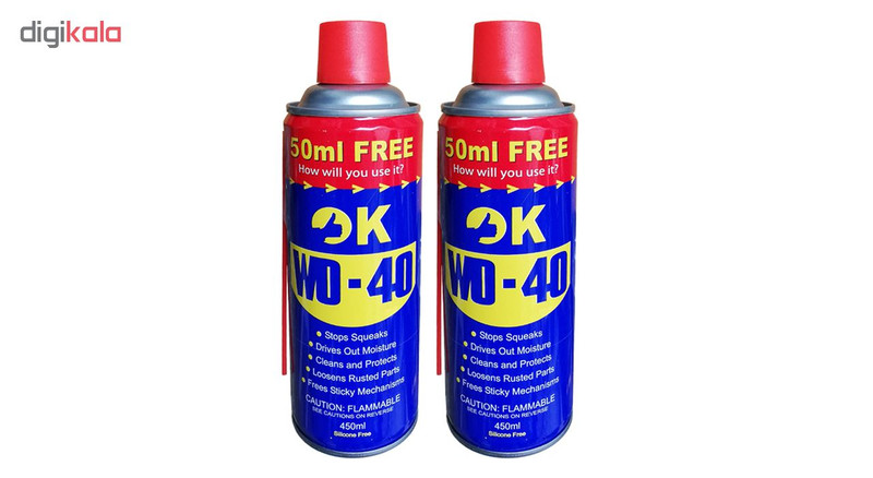 اسپری روان کننده و زنگ بر اوکی مدل WD-40 حجم 450 میلی لیتر بسته 2 عددی