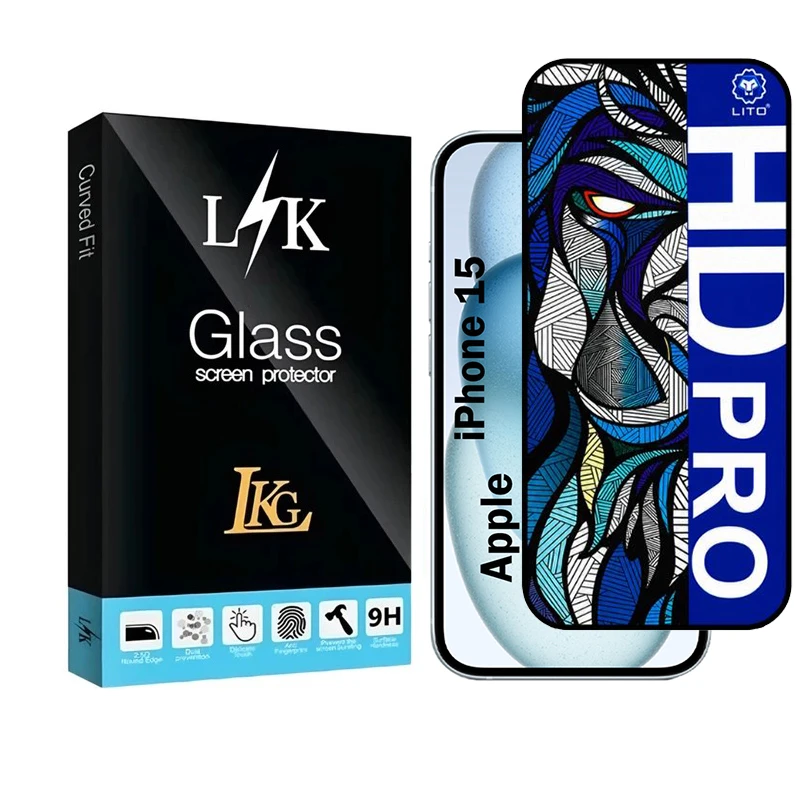 محافظ صفحه نمایش شیشه ای ال کا جی مدل LIHD-LK مناسب برای گوشی موبایل اپل iPhone 15