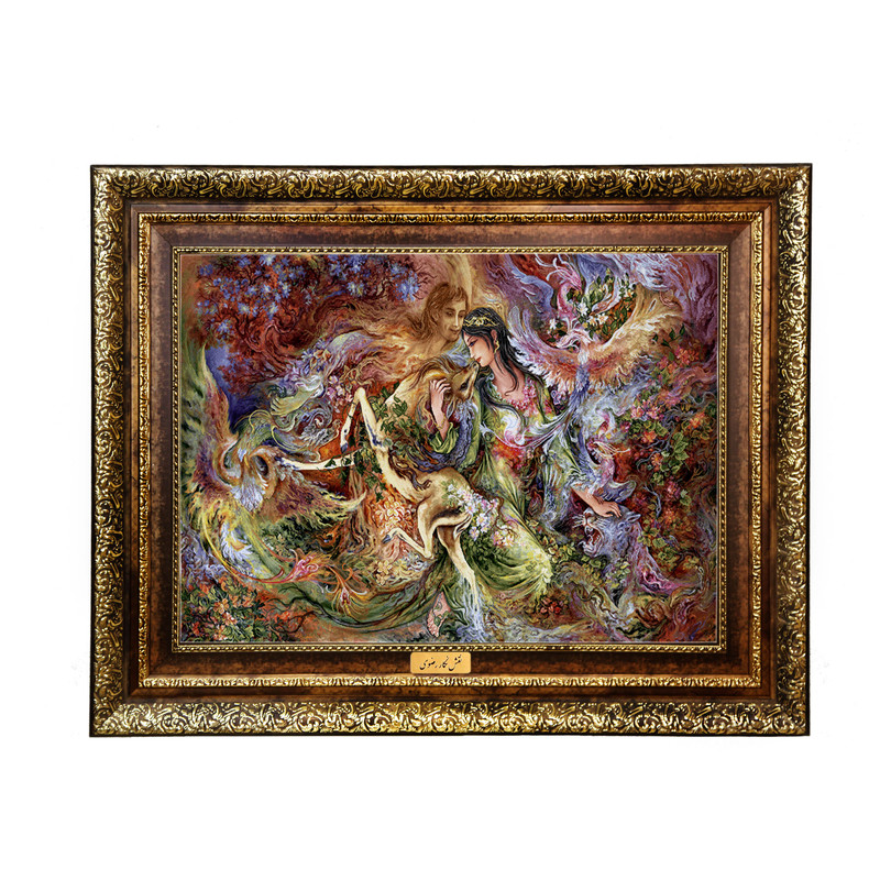 تابلو فرش ماشینی نقش نگار رضوی طرح مینیاتور کد 1497KH