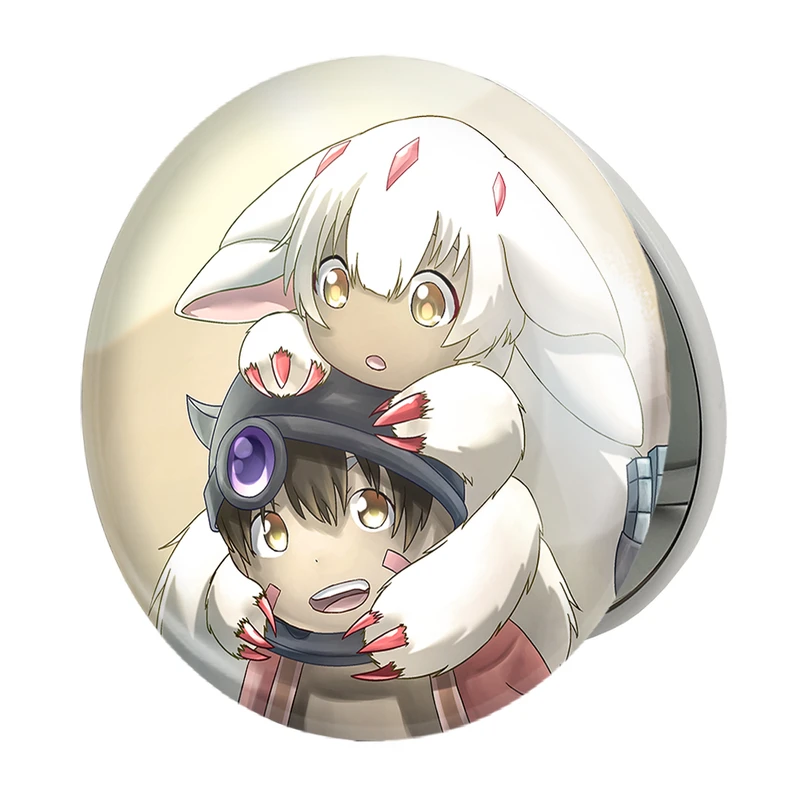 آینه جیبی خندالو طرح فیوپا و ریگ انیمه ساخته شده پرتگاه Made in Abyss مدل تاشو کد 22076 