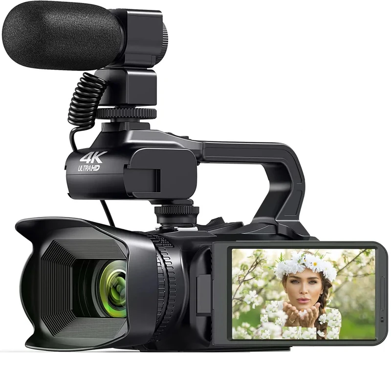 دوربین فیلم برداری مدل 4K 64MP Auto Focus 4.0 Touch 18X Whit Mic LED 128 SD
