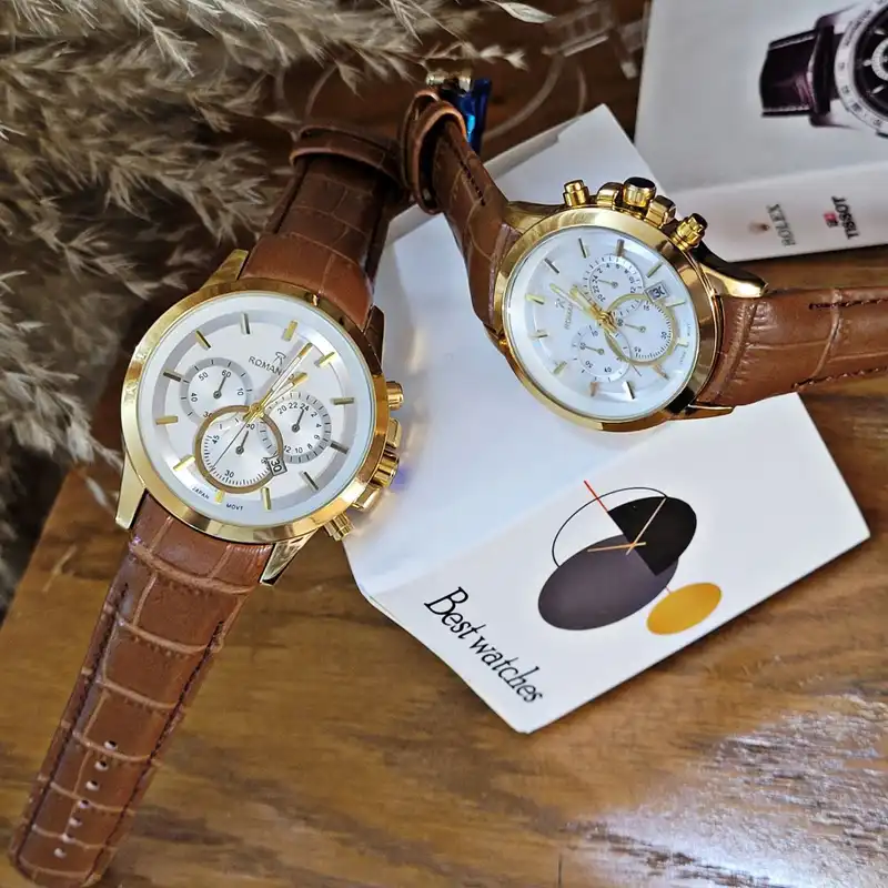 ست ساعت مچی عقربه ای زنانه و مردانه رومانسون مدل تک موتور ضد آب 01