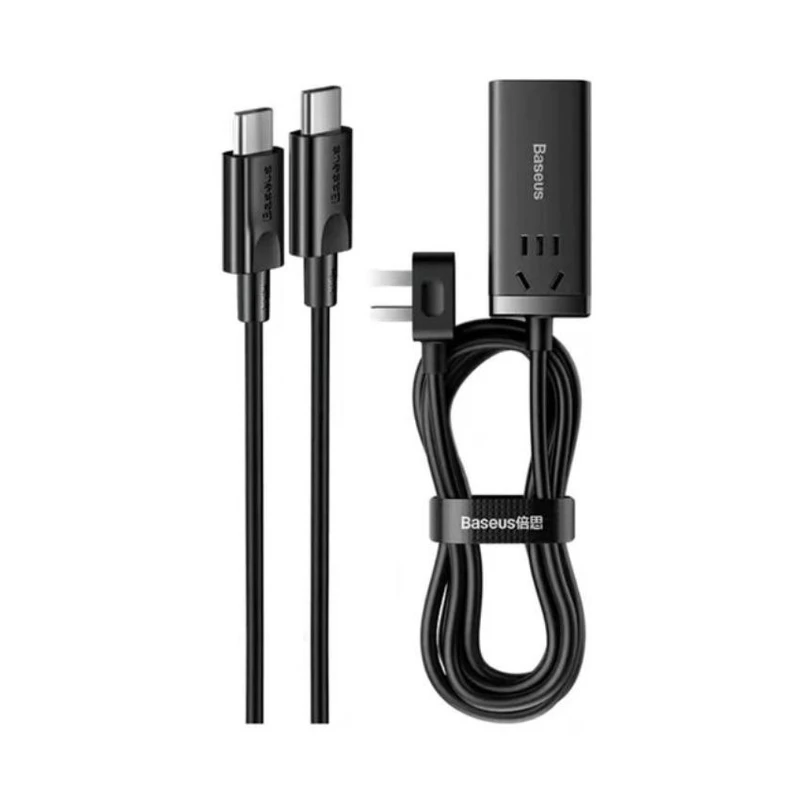 شارژر رومیزی 65 وات بیسوس مدل Powerstrip 65W به همراه کابل تبدیل USB-C