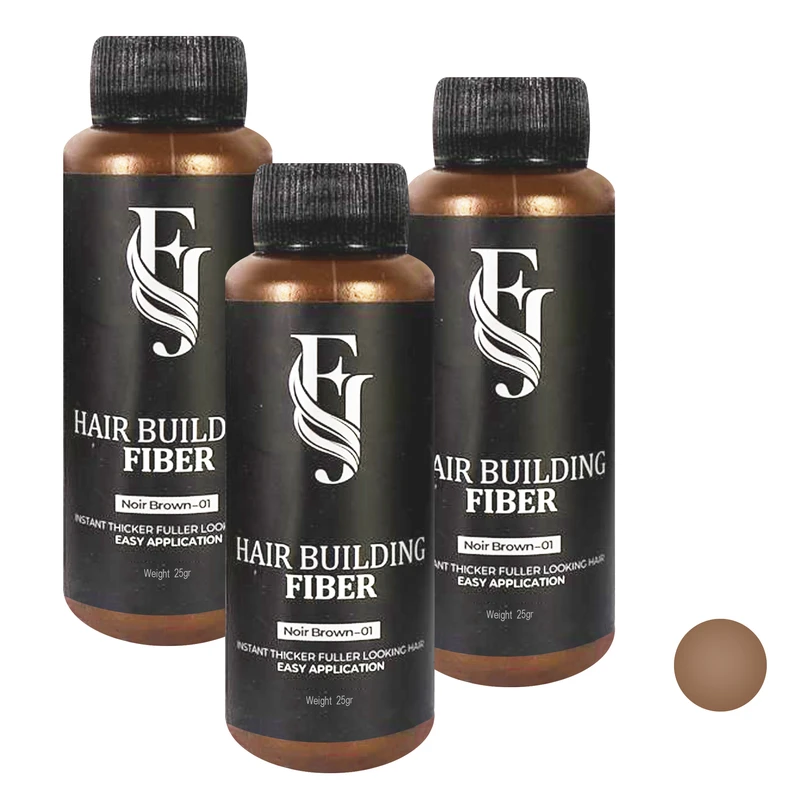 پودر پر پشت‌ کننده مو افجه مدل H-BR03 وزن 20 گرم رنگ قهوه ای مجموعه 3 عددی