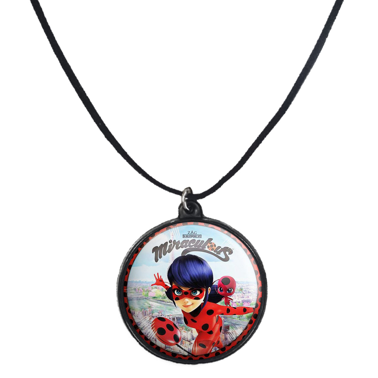 گردنبند پرمانه طرح کفشدوزکی کد pmb.257 مدل دو طرفه