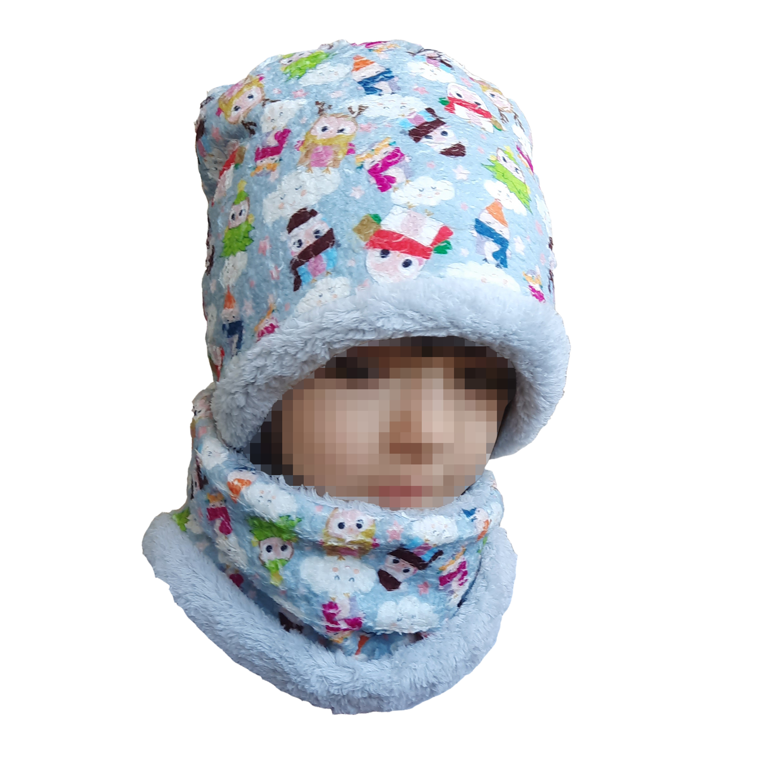 ست کلاه و شال گردن بچگانه مدل آدم برفی