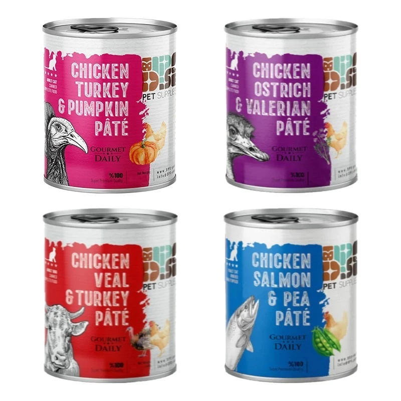 کنسرو غذای گربه بالغ دی پی اس مدل سوپر پریمیوم ۸۰۰ گرمی بسته ۴ عددی