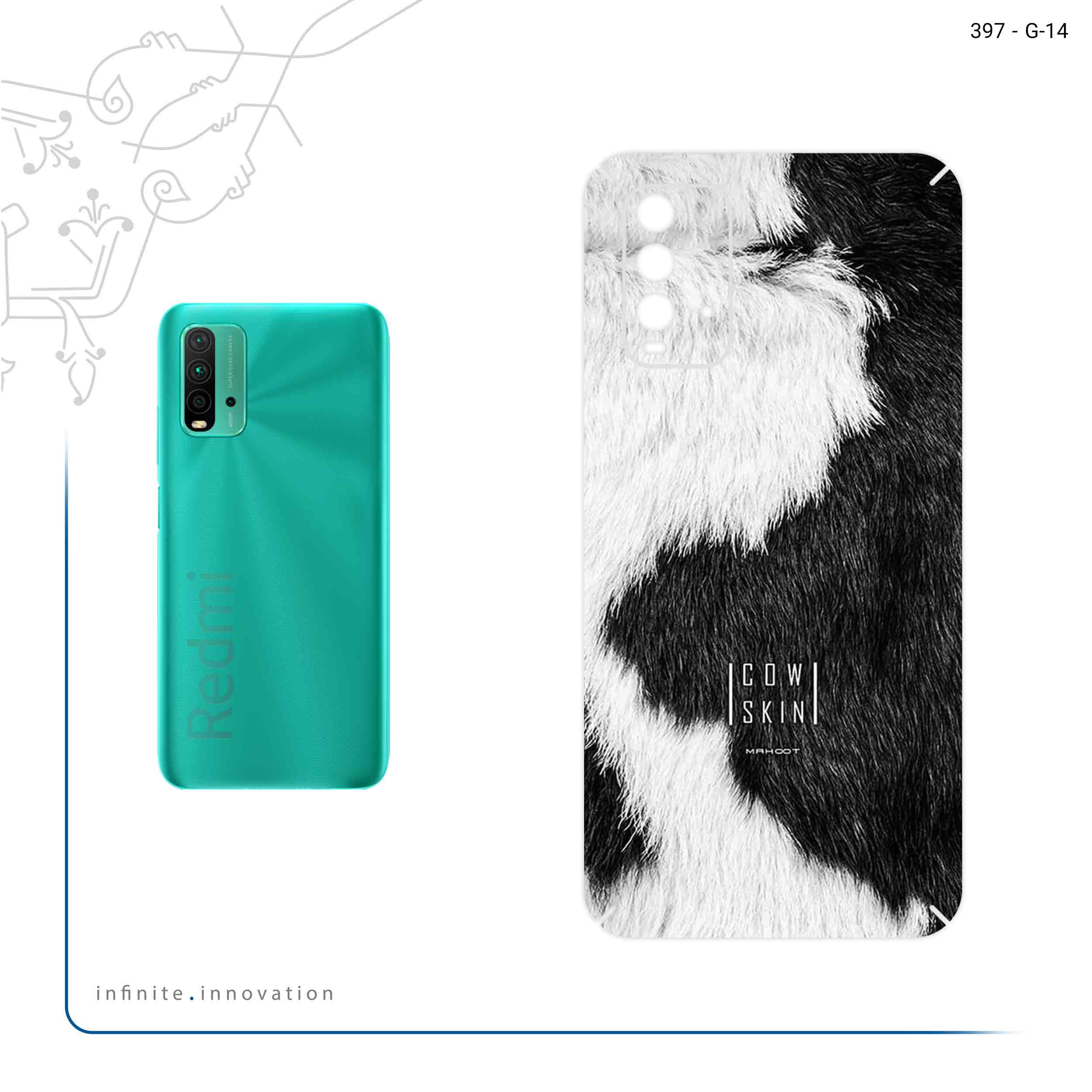 برچسب پوششی ماهوت مدل Cow Skin مناسب برای گوشی موبایل شیائومی Redmi 9T