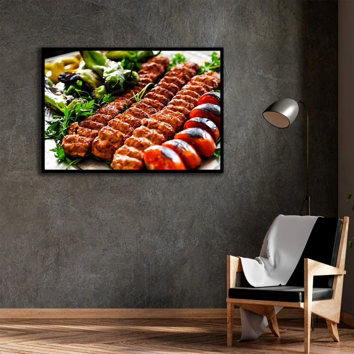 تابلو بکلیت طرح کباب کوبیده مدل B-D2366 فریم مشکی