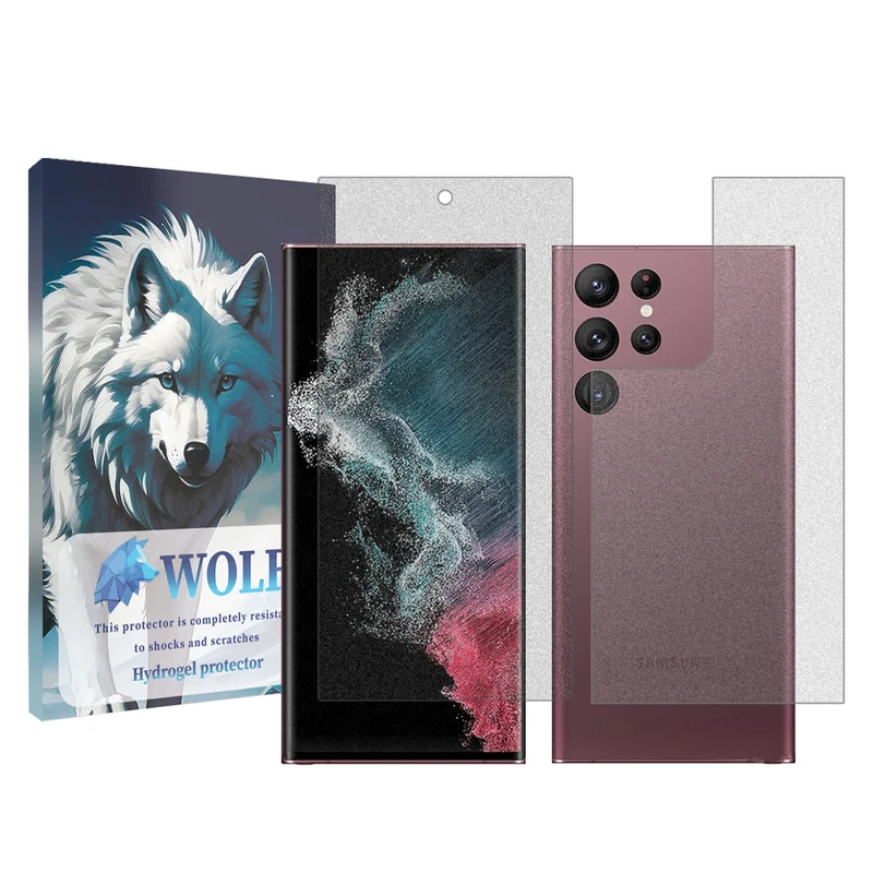 محافظ صفحه نمایش مات ولف مدل Tough مناسب برای گوشی موبایل سامسونگ  Galaxy S22 Ultraبه همراه محافظ پشت گوشی