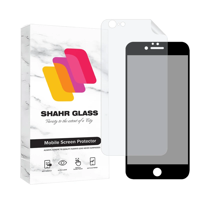 محافظ صفحه نمایش حریم شخصی شهر گلس مدل FULLPRIVNANOSH مناسب برای گوشی موبایل اپل iPhone 6s / 6 به همراه محافظ پشت گوشی