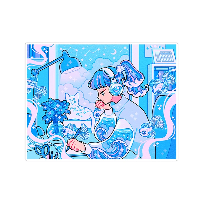 استیکر لپ تاپ ماسا دیزاین طرح دختر مدل STK1452