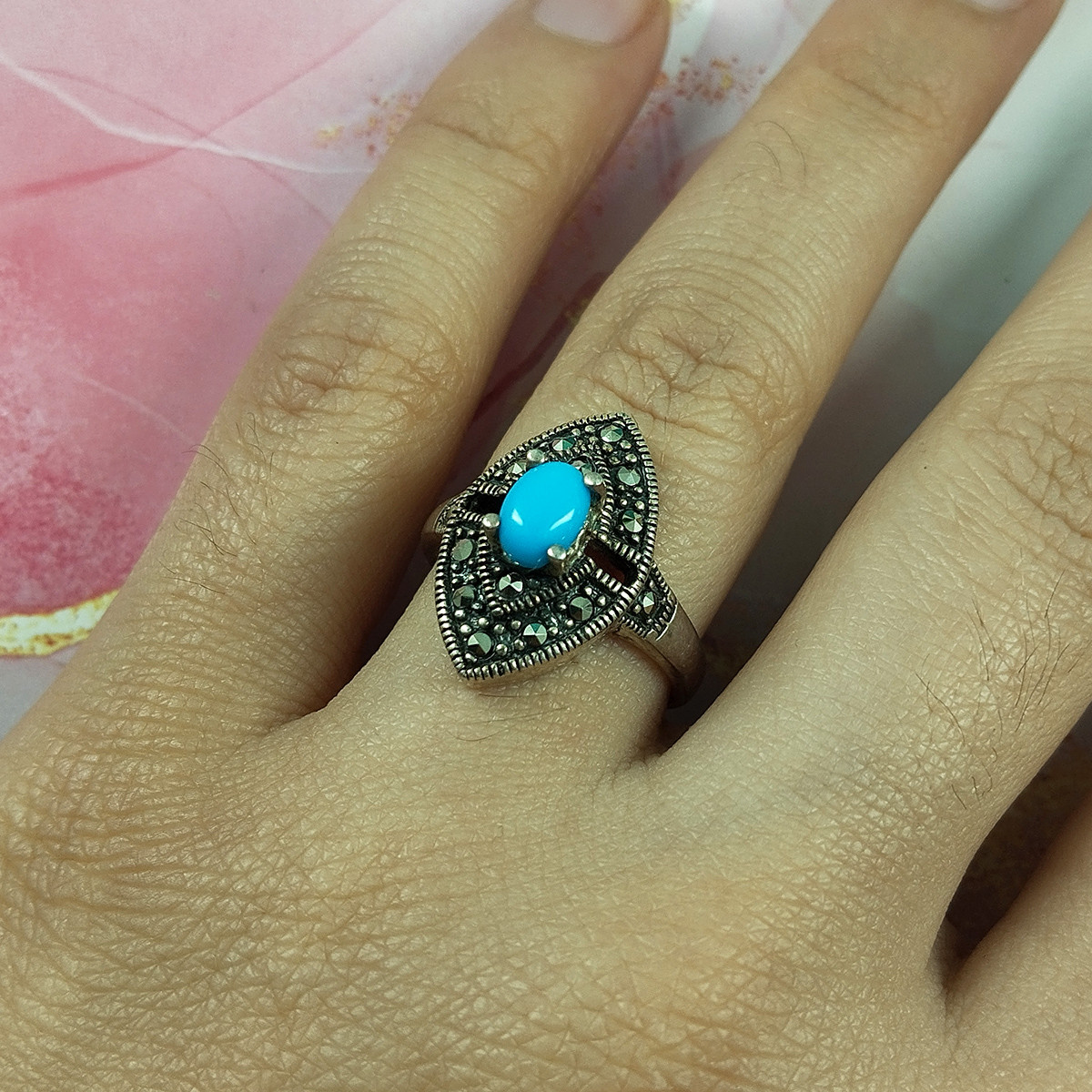 نیم ست نقره زنانه سلین کالا مدل فیروزه کد 129