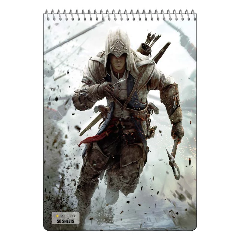 دفتر نقاشی 50 برگ سیمی کارنیکا طرح اساسینس Assassins Creed کد 99337