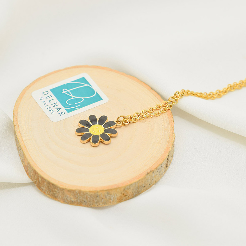 گردنبند دخترانه دلنار گالری مدل بابونه خندان