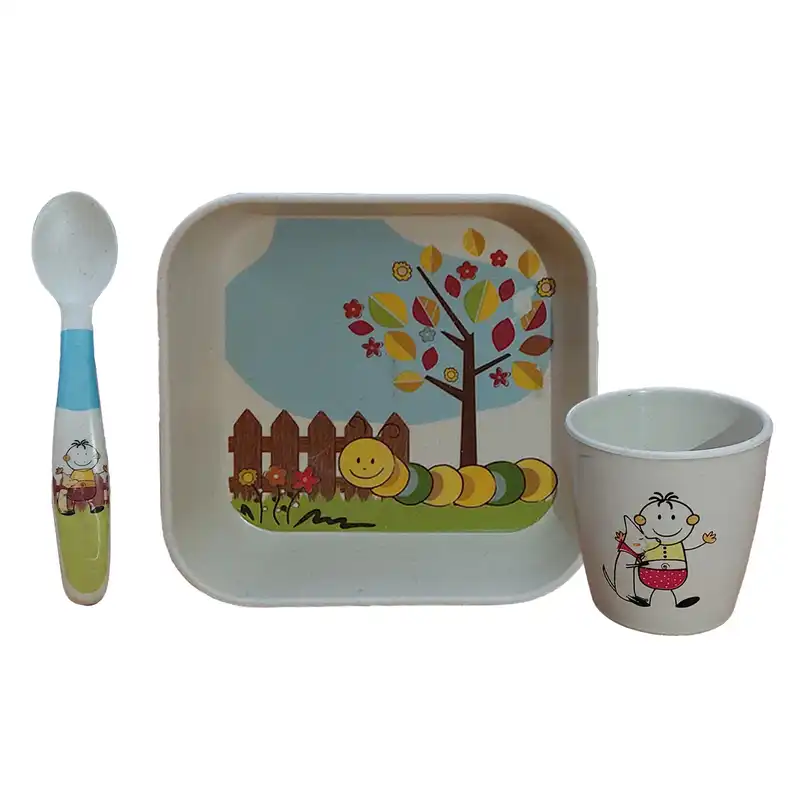 ظرف غذای 4تکه کودک کوکو بامبو مدل سگ و دلقک