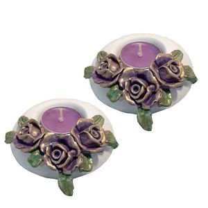 نقد و بررسی جا شمعی مدل وارمری طرح گل رز برجسته مجموعه 2 عددی توسط خریداران