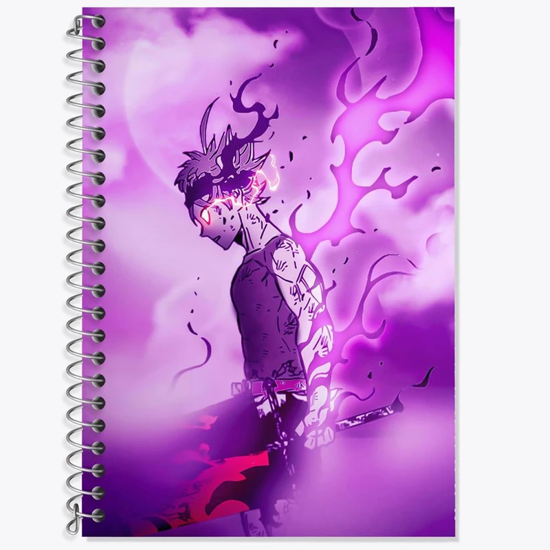 دفتر زبان 50 برگ خندالو مدل دو خط طرح آستا انیمه بلک کلاور Black Clover کد 11748