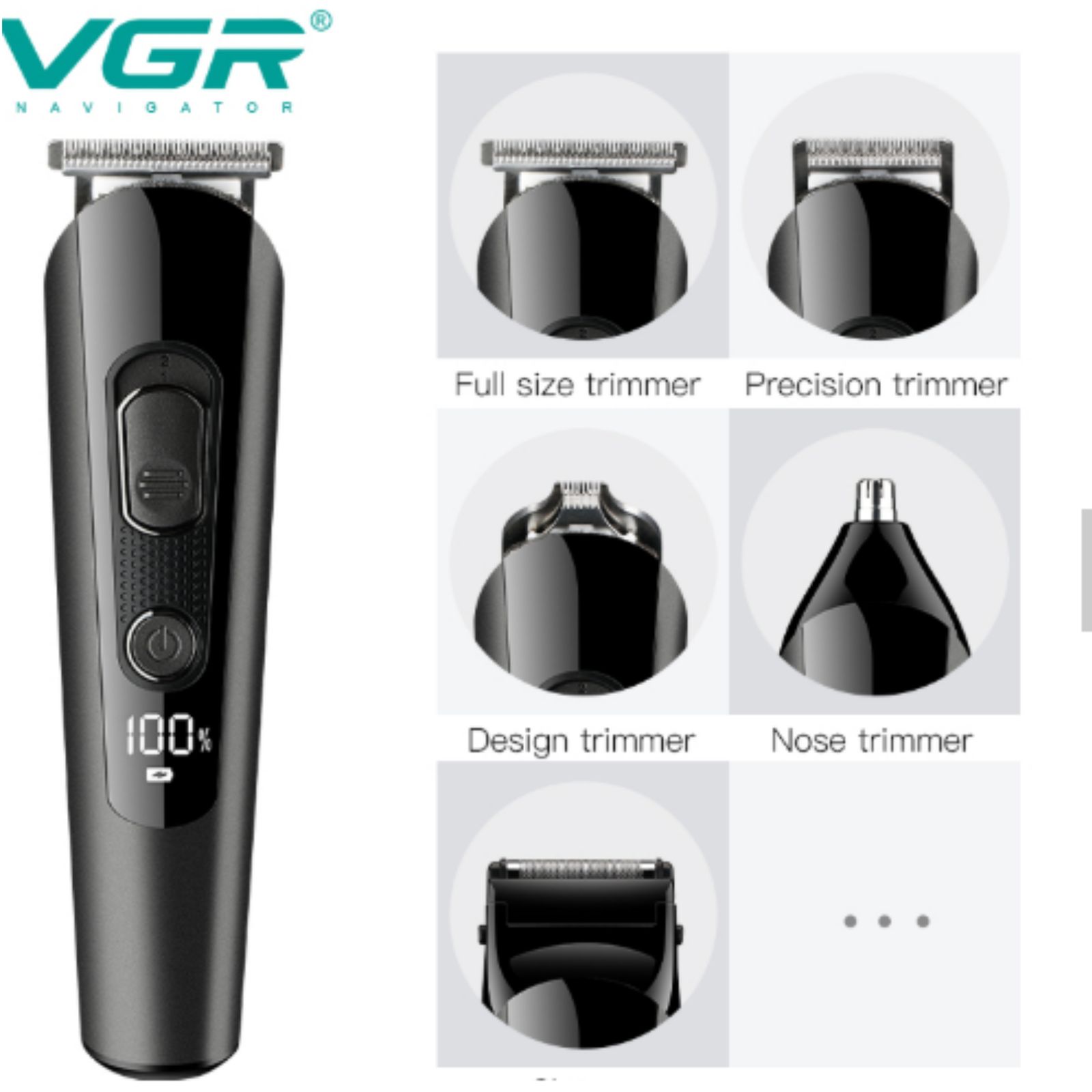 ست ماشین اصلاح مو بدن وی جی ار مدل V-175 -  - 7
