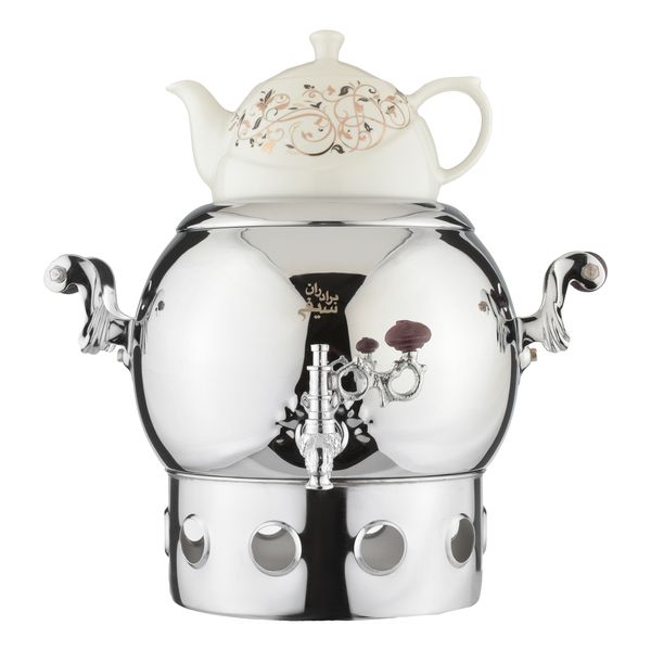 سماور گازی گروه صنعتی برادران سیفی مدل 2015 کد 2 به همراه قوری گنجایش 6 لیتر 