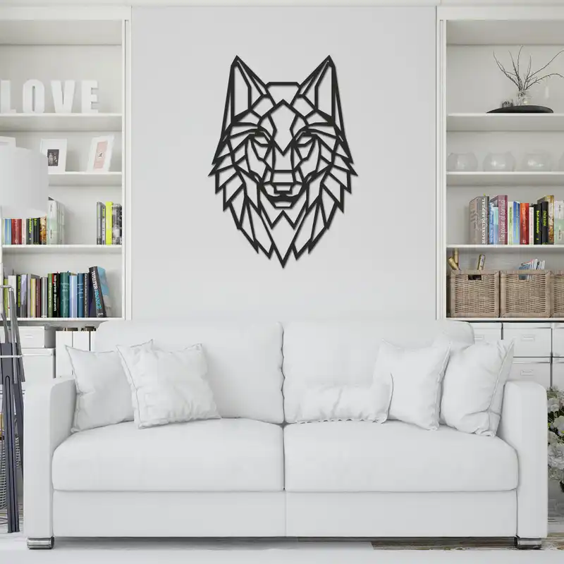 استیکر چوبی طرح گرگ