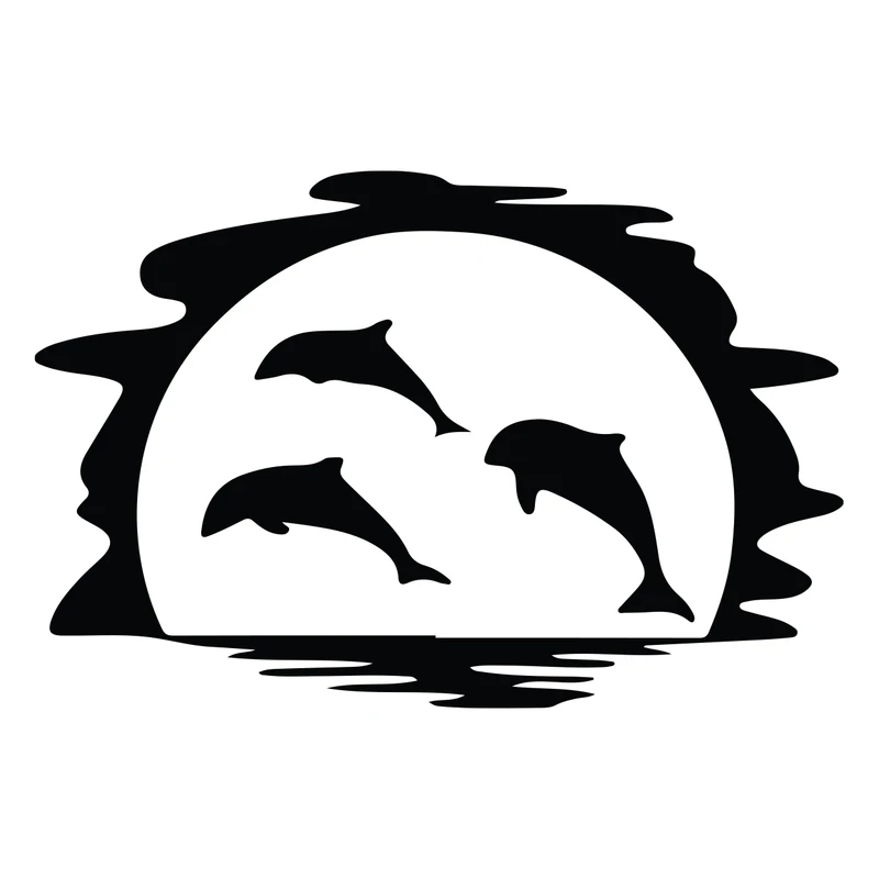 استیکر خودرو پویا مارکت طرح دلفین کد 634