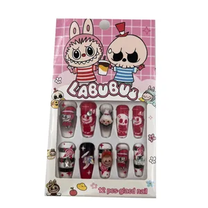 ناخن مصنوعی دست کودک مدل لبوبو بسته ۱۲ عددی