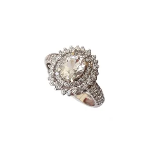 انگشتر نقره زنانه مدل کوارتز معدنی