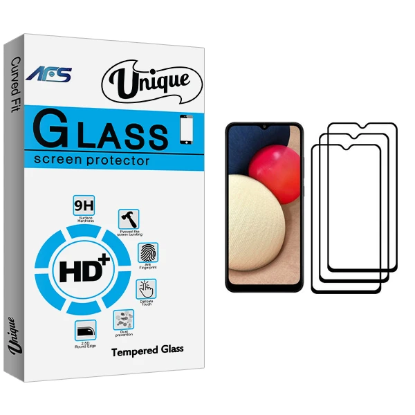 محافظ صفحه نمایش ای اف اس مدل Unique Glass مناسب برای گوشی موبایل سامسونگ Galaxy A02s بسته سه عددی