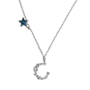 گردنبند نقره زنانه سواروسکی مدل ماه و ستاره کد 898352