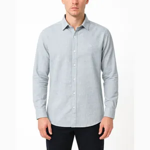 پیراهن آستین بلند یقه برگردان مردانه مدل پنبه