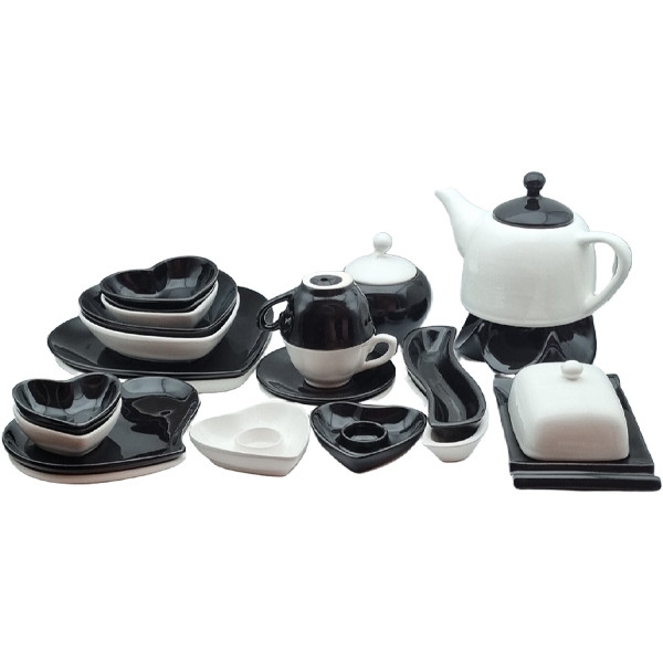 سرویس صبحانه خوری 25 پارچه مدل قلبی کد 2612P25