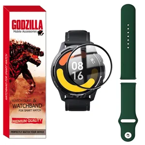 محافظ صفحه نمایش گودزیلا مدل GS-Sili-DK مناسب برای ساعت هوشمند شیائومی S1 Active به همراه بند