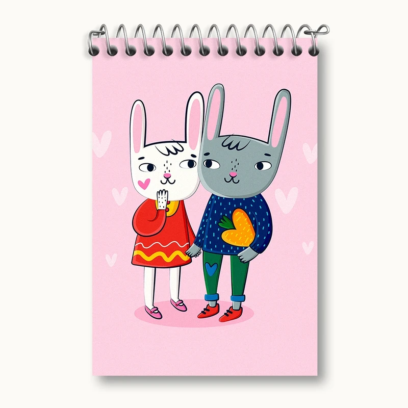 دفتر یادداشت 50 برگ خندالو مدل گربه عاشق کد F2433