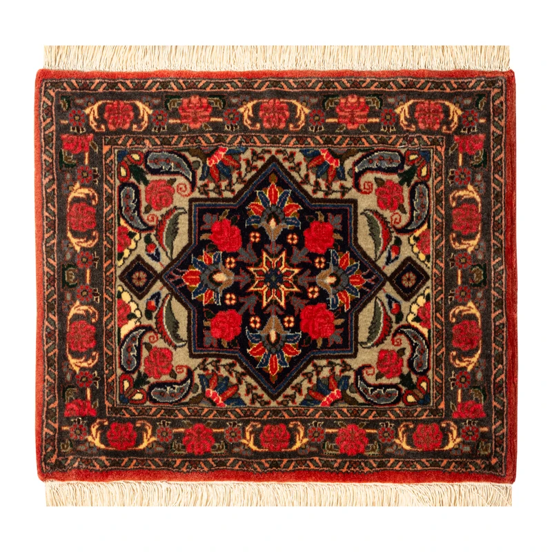 فرش دستبافت 0,25 متری طرح بیجار کد 97P606 زمینه سرمه ای