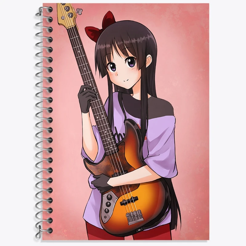 دفتر زبان 50 برگ خندالو مدل سه خط طرح میو انیمه كي اون کد 34156