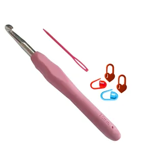 قلاب تریکو بافی مدل ZHL-S-7.0mm به همراه سنجاق نشانه گذار بافتنی و سوزن دوخت کاموا مجموعه 6 عددی