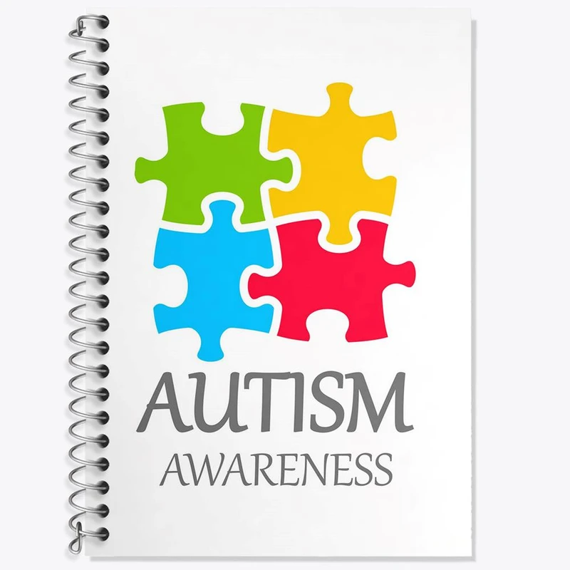 دفتر زبان 50 برگ خندالو مدل سه خط طرح اتیسم Autism کد 26741