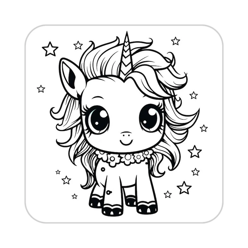 زیر لیوانی کاکتی طرح اسب تک شاخ و یونیکورن مدل mp30253